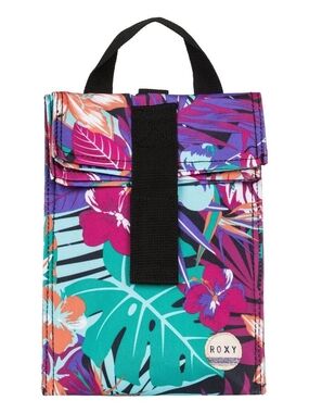 ROXY Tropical Floral Lunch Bag With Velcro Closure (NEVER USED)